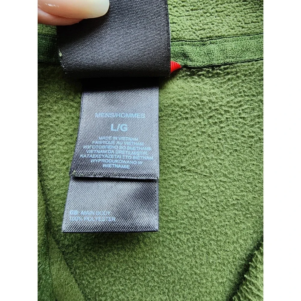 The North Face Mens Large Green Fleece Quarter Zip Pullover Activewear Top